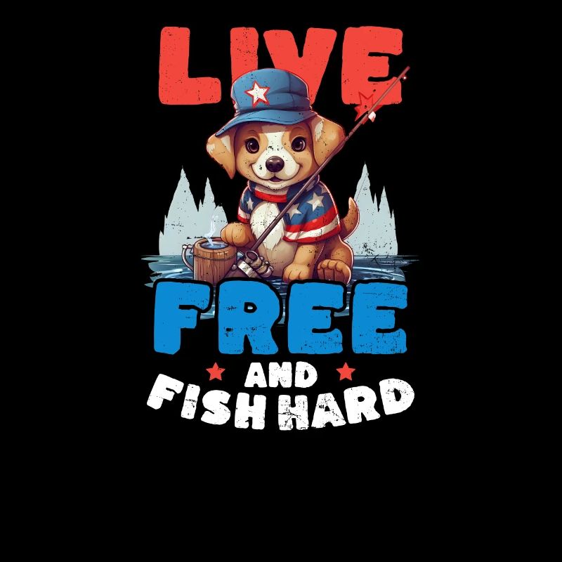 Fisherman Live Free And Fish Hard
