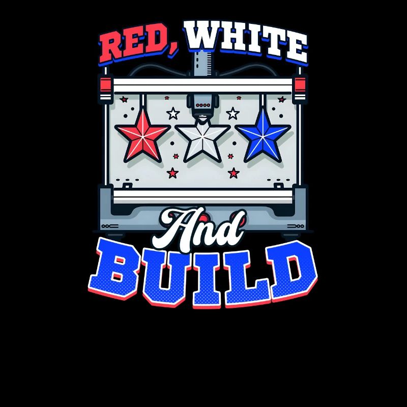 Patriotic 3D Printing Red, White, and Build