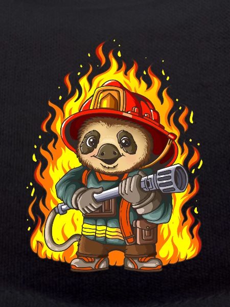 Heroic Brave Firefighter Sloth