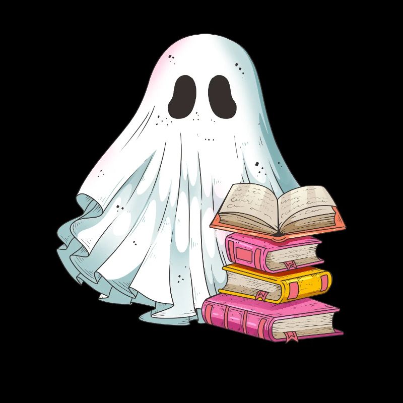 Books Reading Ghost Ghost on Halloween
