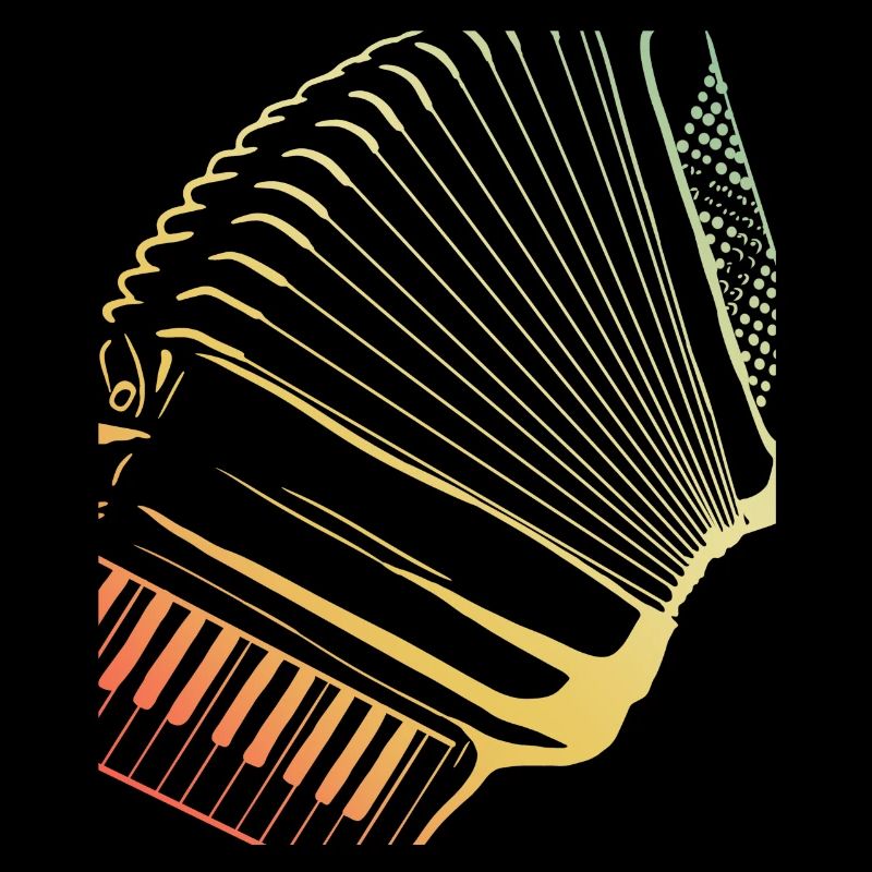 Retro Farben Akkordeon Musiker Geschenkidee