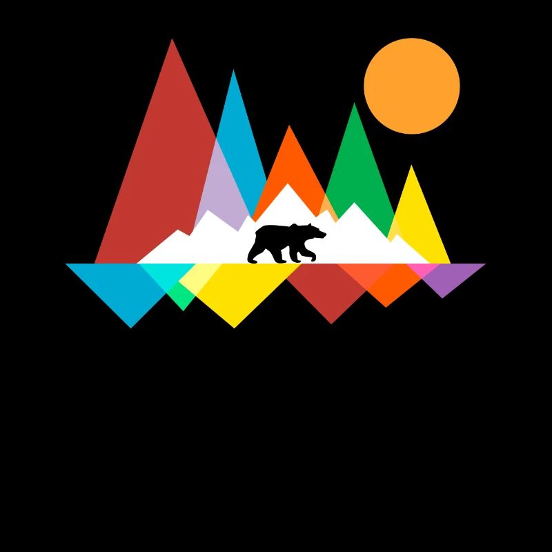 Geometric bear outdoor mountain hiking gift