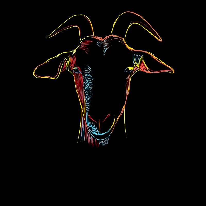 Tête de chèvre colorée