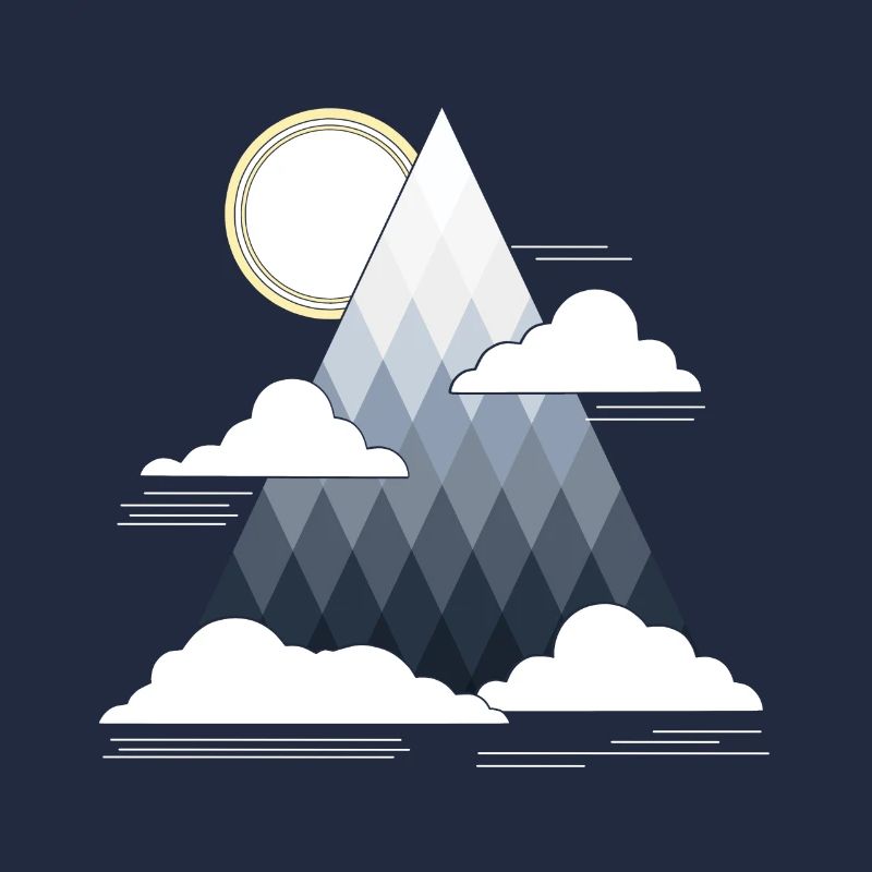 Cloud Mountain Hiking Art Print