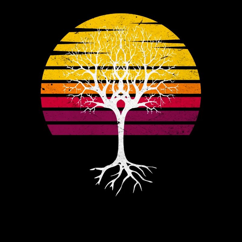 Journée de l'arbre de soleil rétro