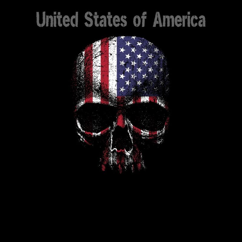 Tête de mort Amérique Drapeaux États-Unis Souvenir