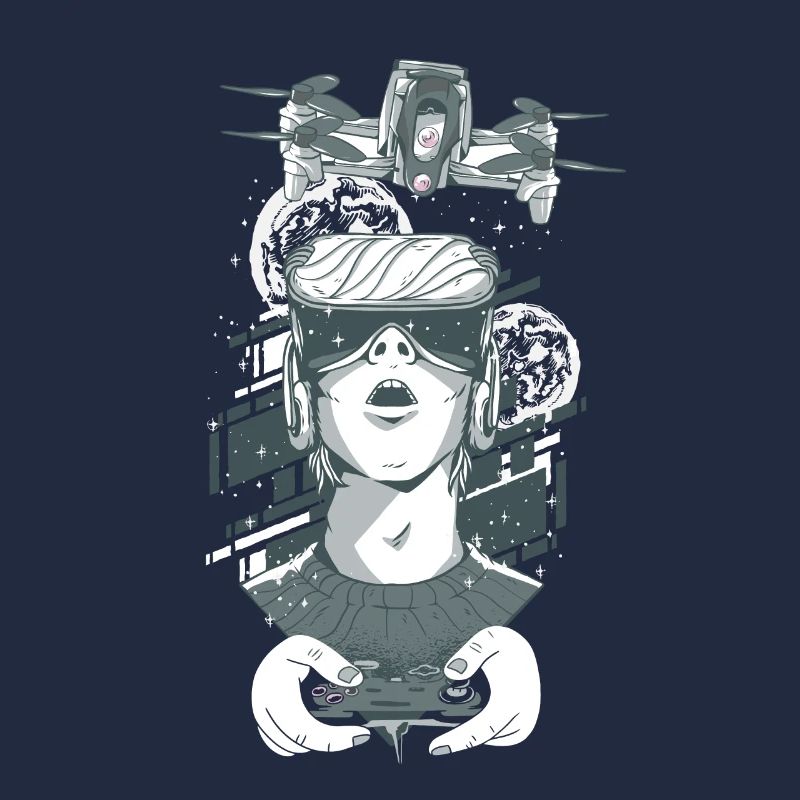 Drone operator, drone pilot with camera drone