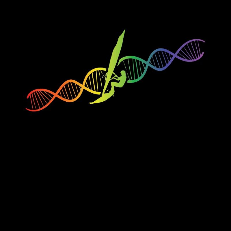 DNA Helix Rainbow Genetics Kite Surfing Colorful
