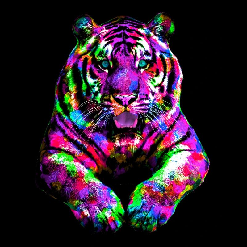 Tiger bunt Regenbogen