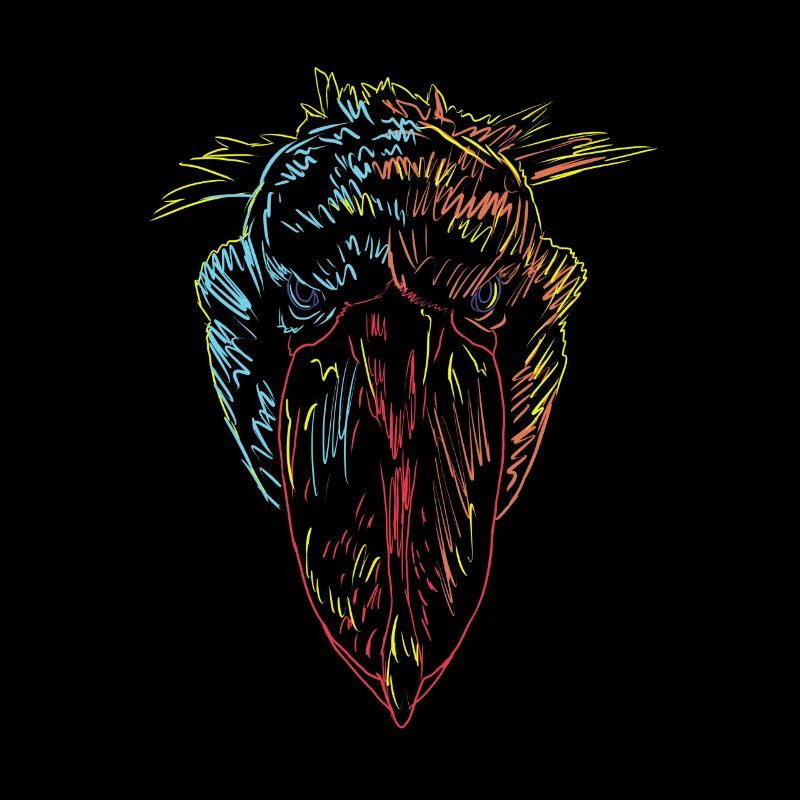 Bunter Vogel Schuhschnabel