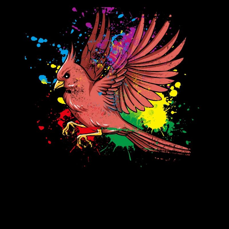 Fliegender Splash Vogel Rotkardinal