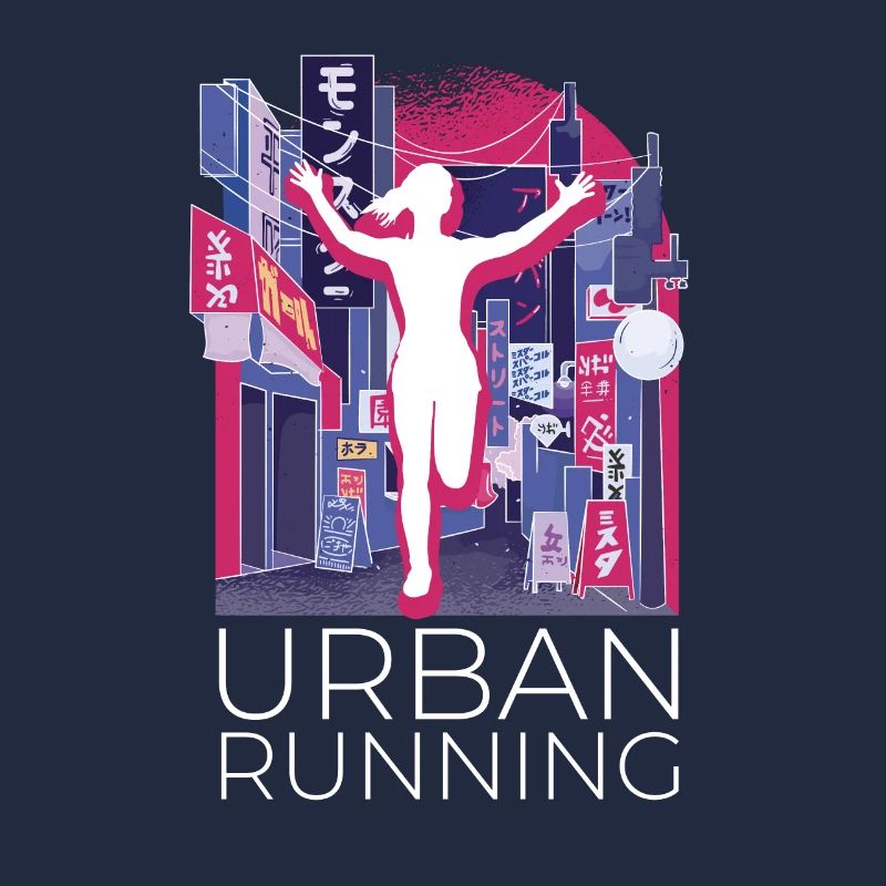 Vaporwave Synthwave Skyline Marathon, Trail Running