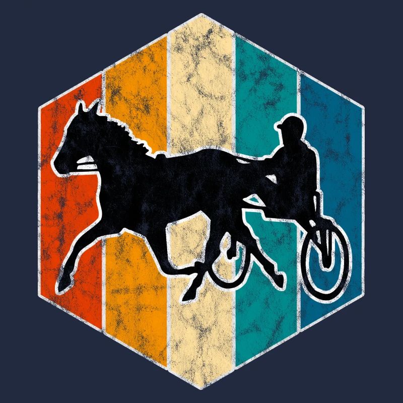 Traber Trabrennen in retro oder vintage Style