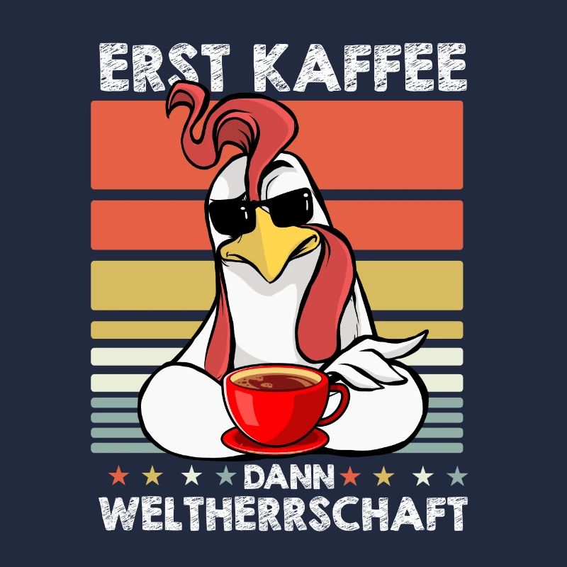 Hahn Gockel Sonnenbrille Kaffee