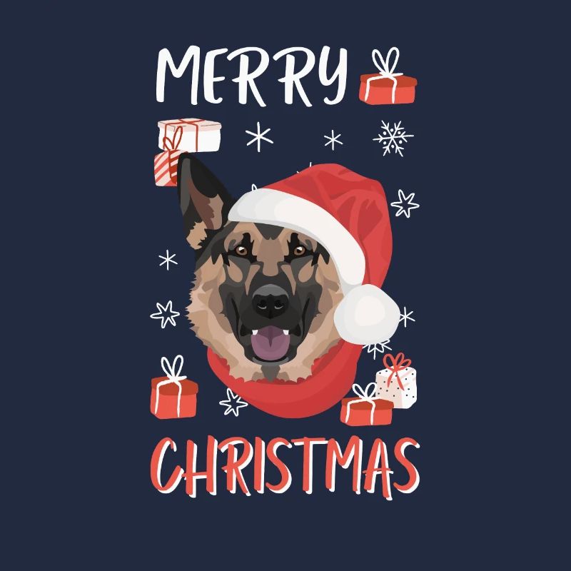 German Shepherd Merry Christmas