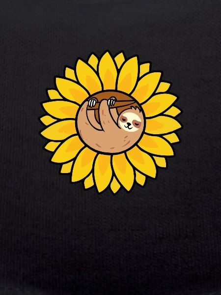 Sloth Cute Sloth Sunflower