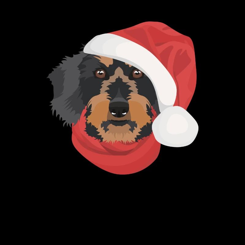Teckel à poil dur Joyeux Noël