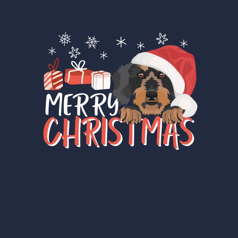 Teckel à poil dur Joyeux Noël