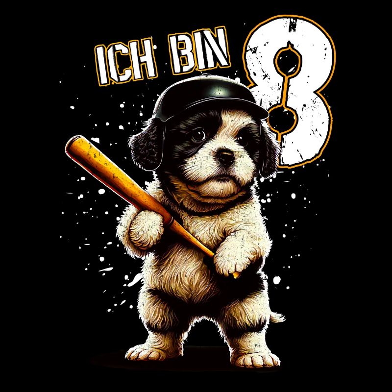 Kinder Geburtstag 8 Jahre - Baseball und Hunde