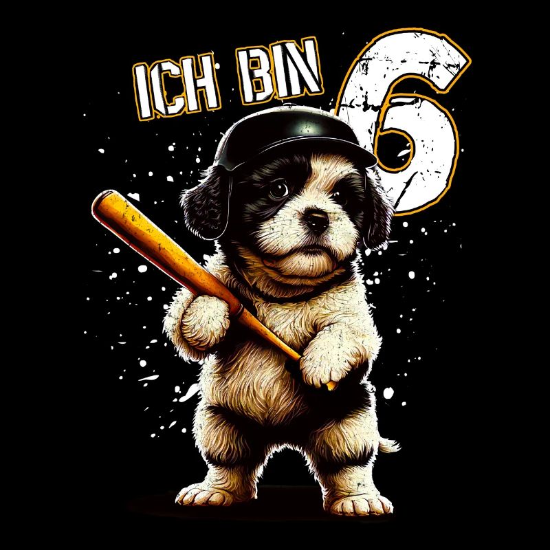 Kinder Geburtstag 6 Jahre - Baseball und Hunde
