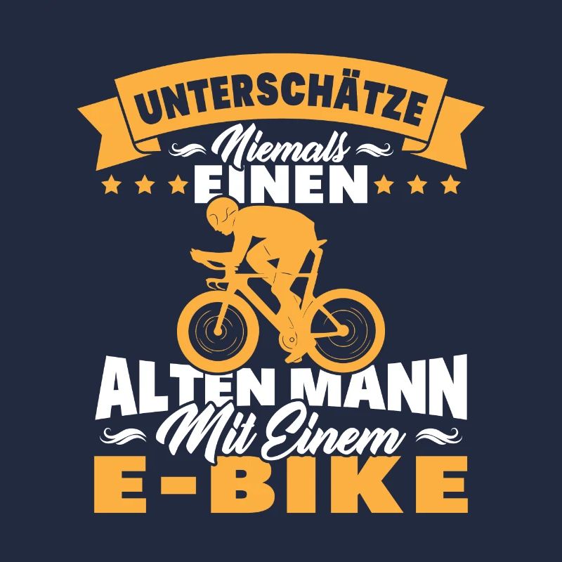 Alten mann mit einem e-bike