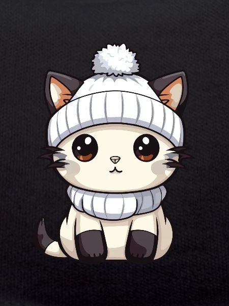 Cat Winter Comic Cute