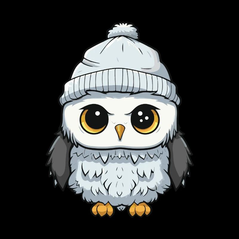 Eule Winter Comic Niedlich