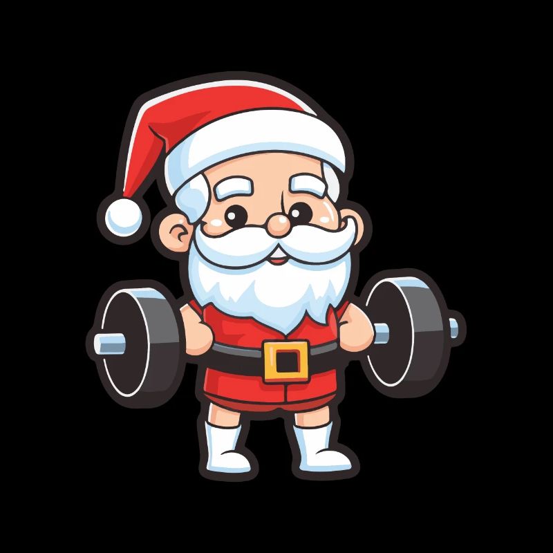Père Noël haltères gym Noël
