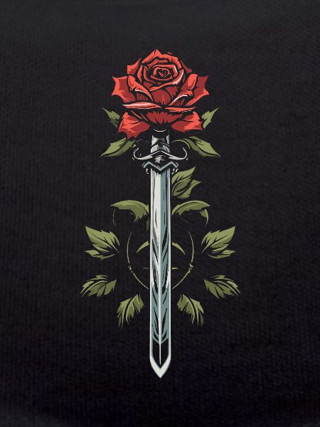 Épée Goth Rose rouge