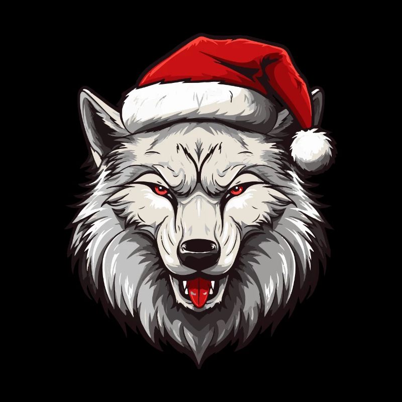 Wolf Kopf Weihnachten Xmas