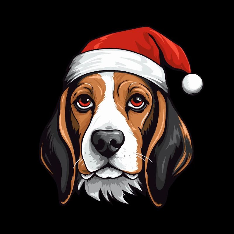 Beagle Dog Head Christmas Xmas