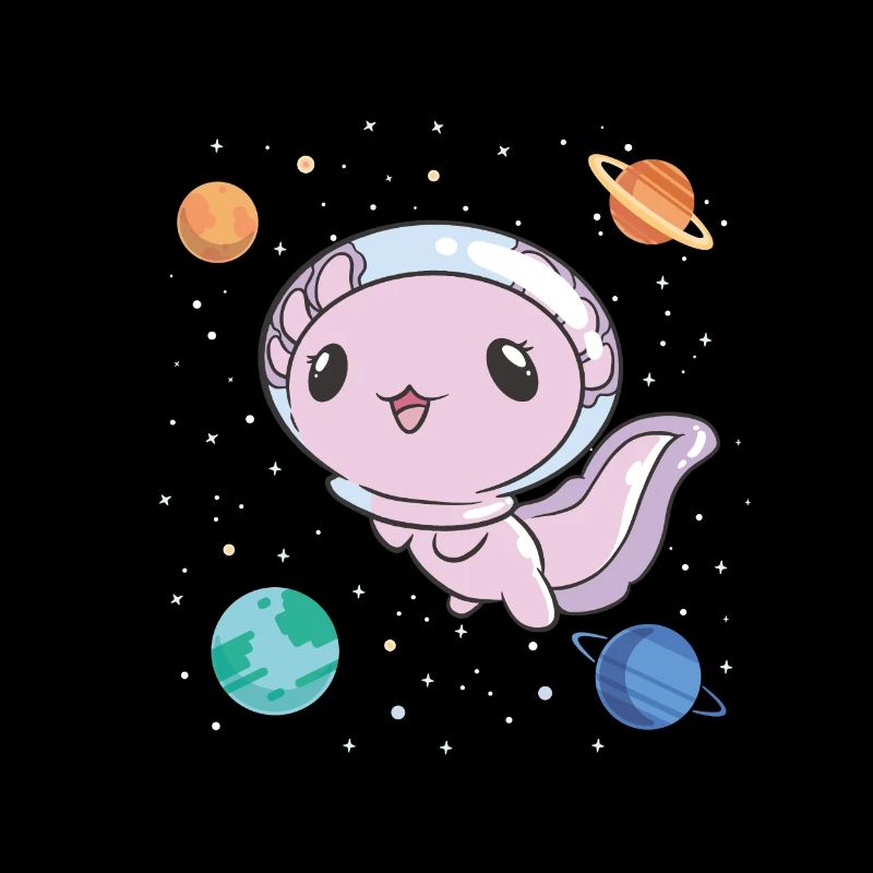 Lustiges Axolotl Weltraum
