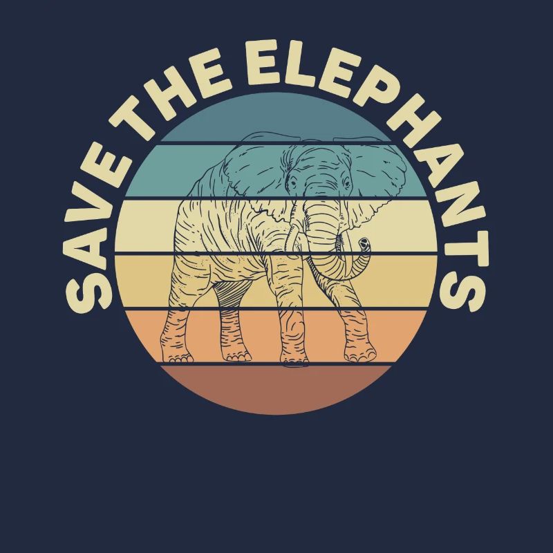 Éléphant Animal Design Vintage