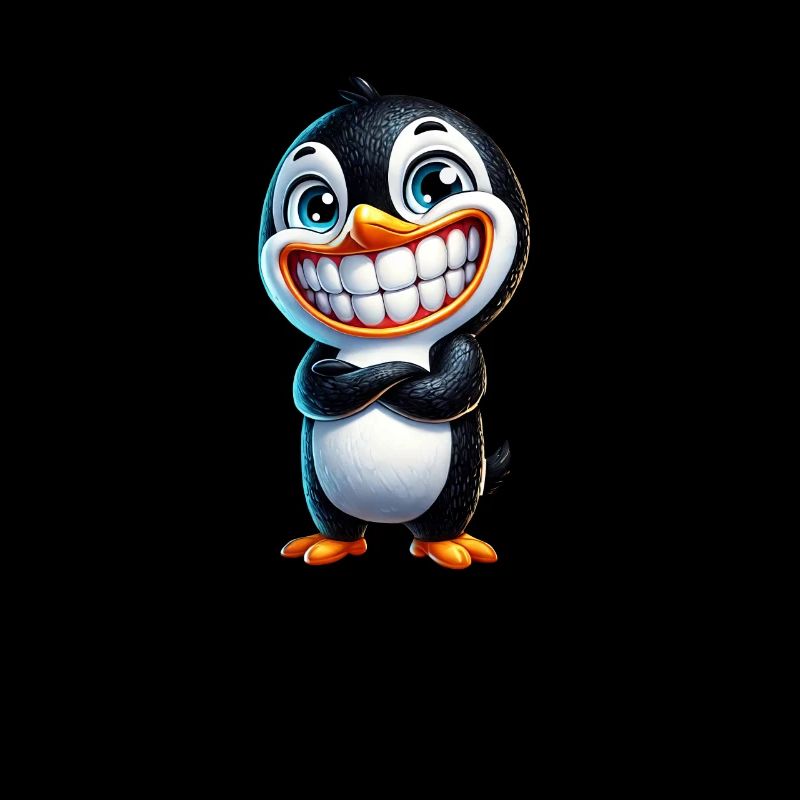 dessin animé pingouin souriant mignon