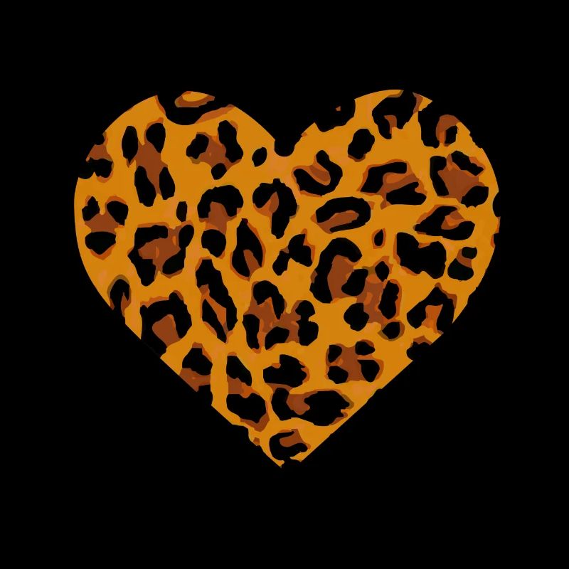 Herz mit Leopardenfell Muster Geschenk