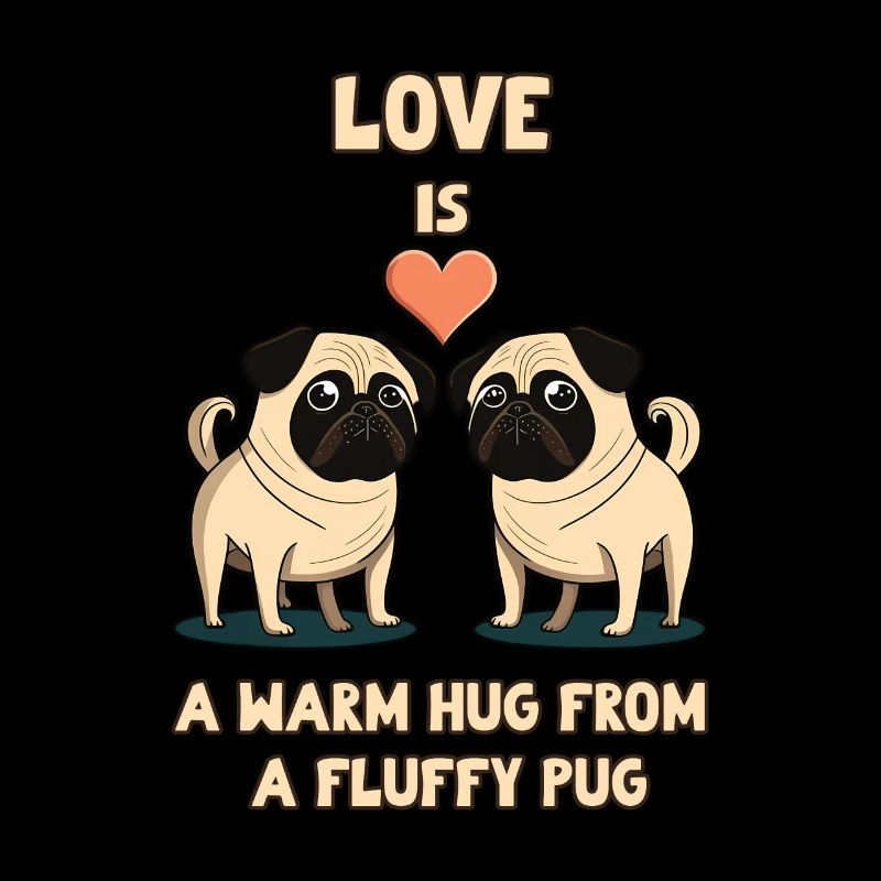 Love is a warm Hug from a fluffy Pug