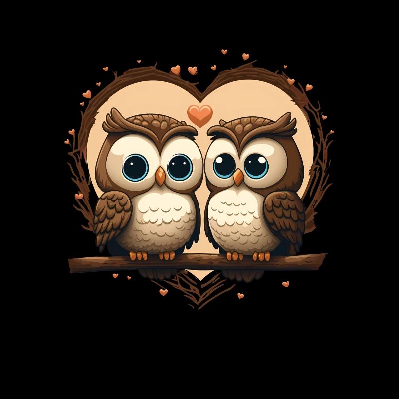 Cœur de hibou Saint-Valentin