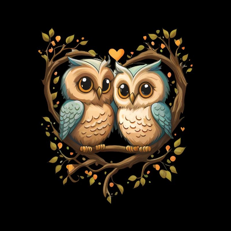 Cœur de hibou Saint-Valentin
