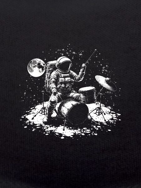 Astronaut plays his drums