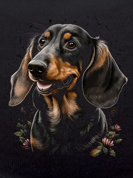Teckel Chien Et Fleurs