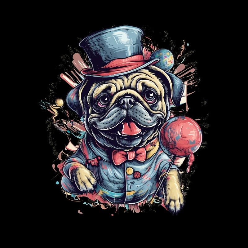Petit chien carlin mignon
