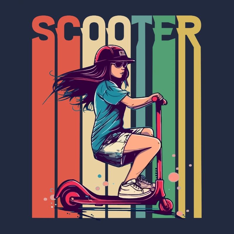 Scooter Mädchen Retro