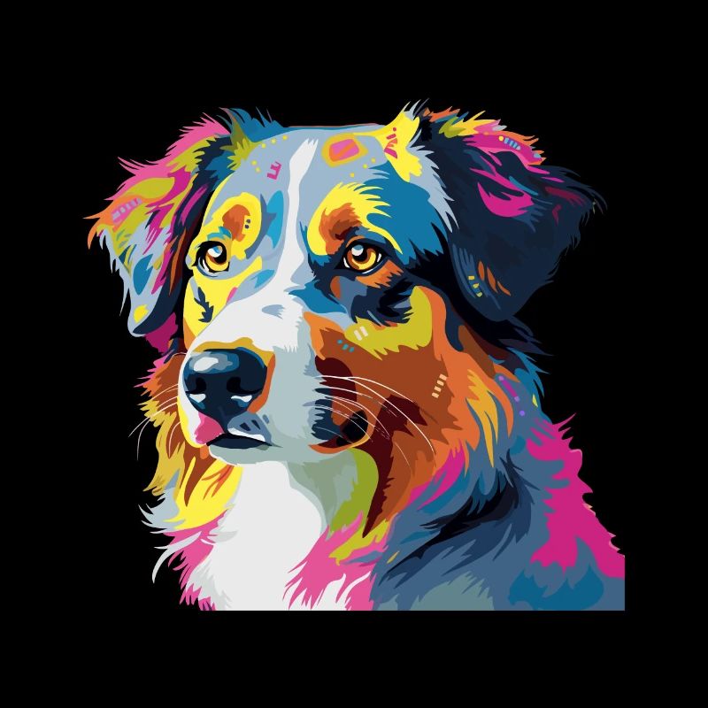 Chien de berger australien coloré