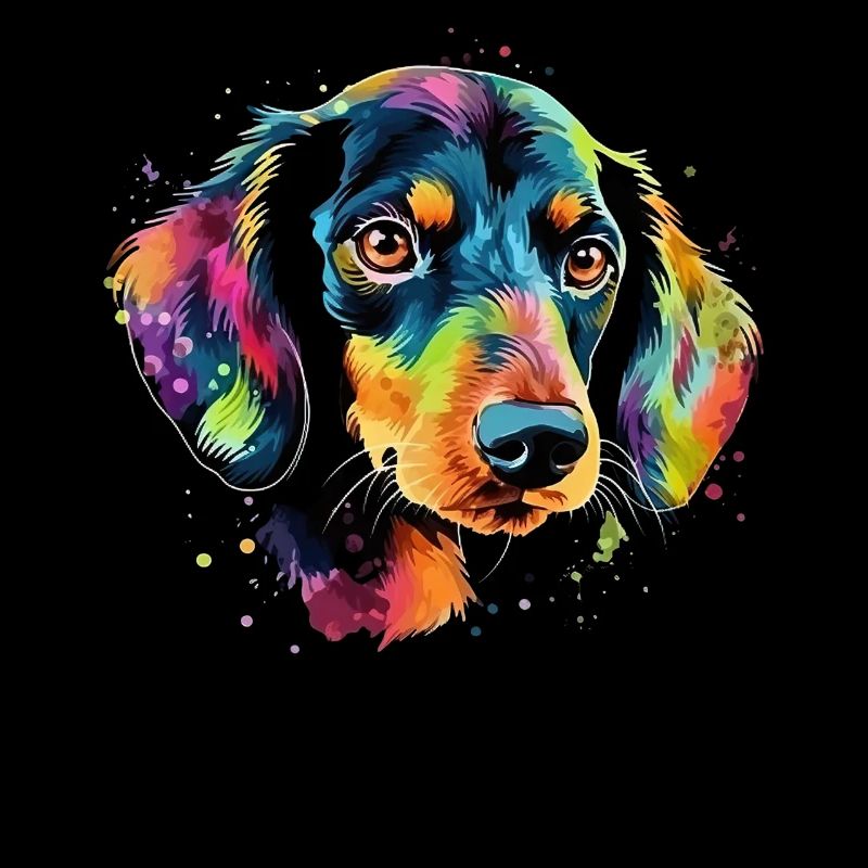 Teckel Chien Teckel Aquarelle Art Tête de Chien