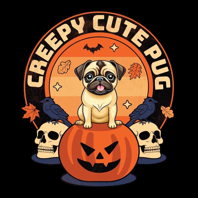 Carlin mignon effrayant - Halloween canine étrange