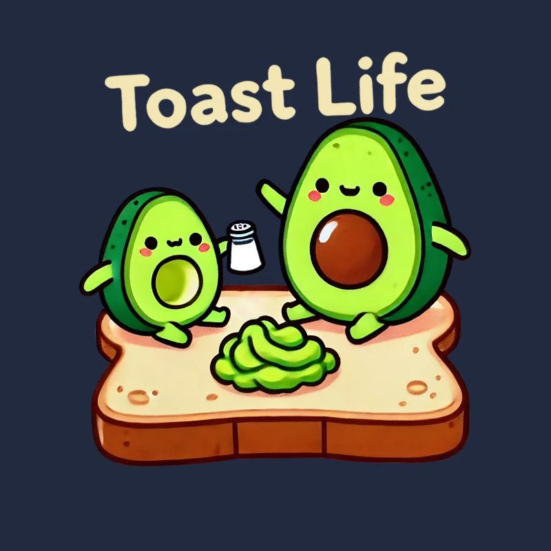 Toast Life Funny Breakfast Avocado Design