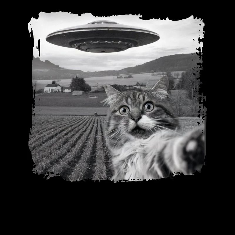 Drôle Chat Effrayé Selfie OVNI Alien