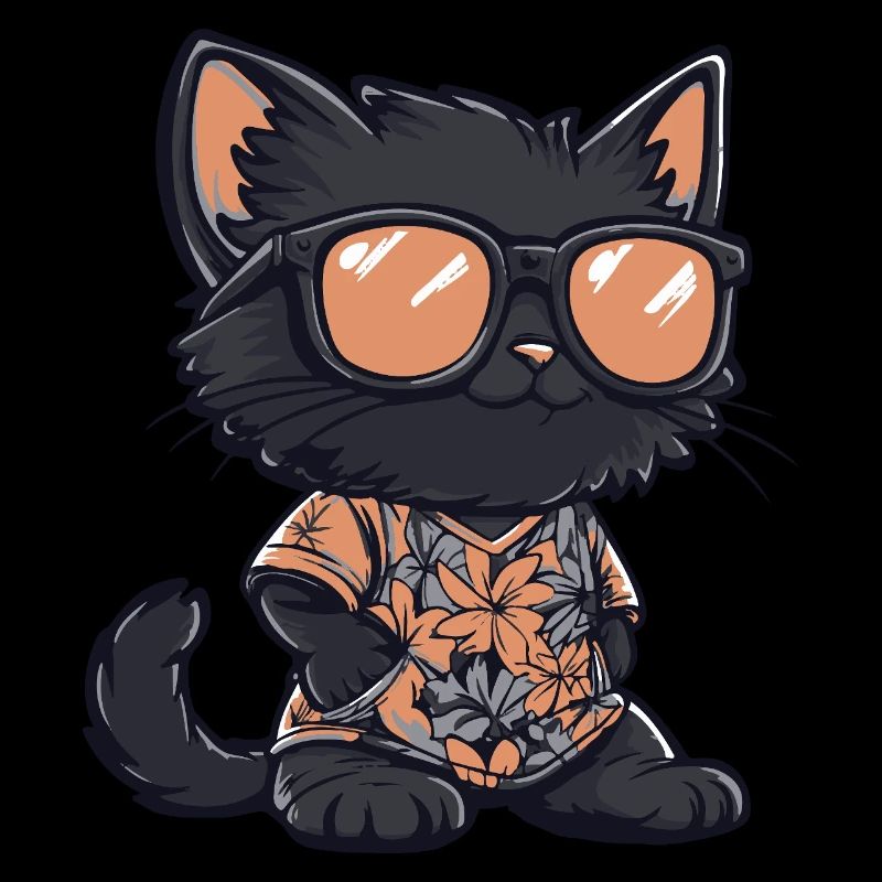 Katze Comic Lustig Sommer
