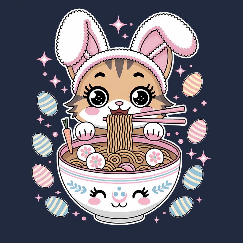 Easter Kawaii Anime Cat Ramen