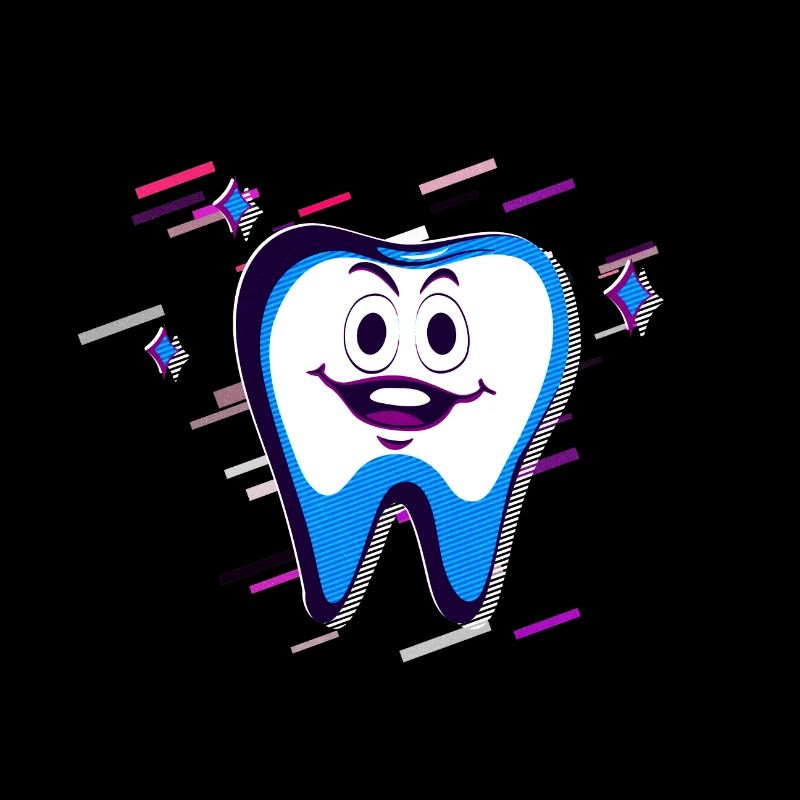 Tooth calcified 80's Retro Violet